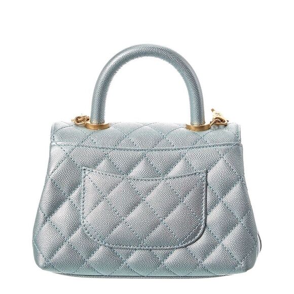 Chanel Blue Quilted Caviar Leather Extra Mini Coco Handle Flap (Authentic - Picture 2 of 4
